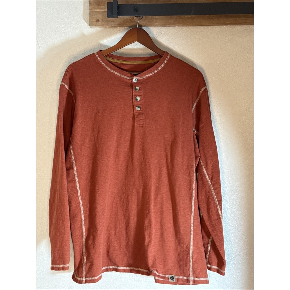Legendary Whitetails Maverick Slub Henley‎ Shirt Long Sleeve Rustic Red Men's XL